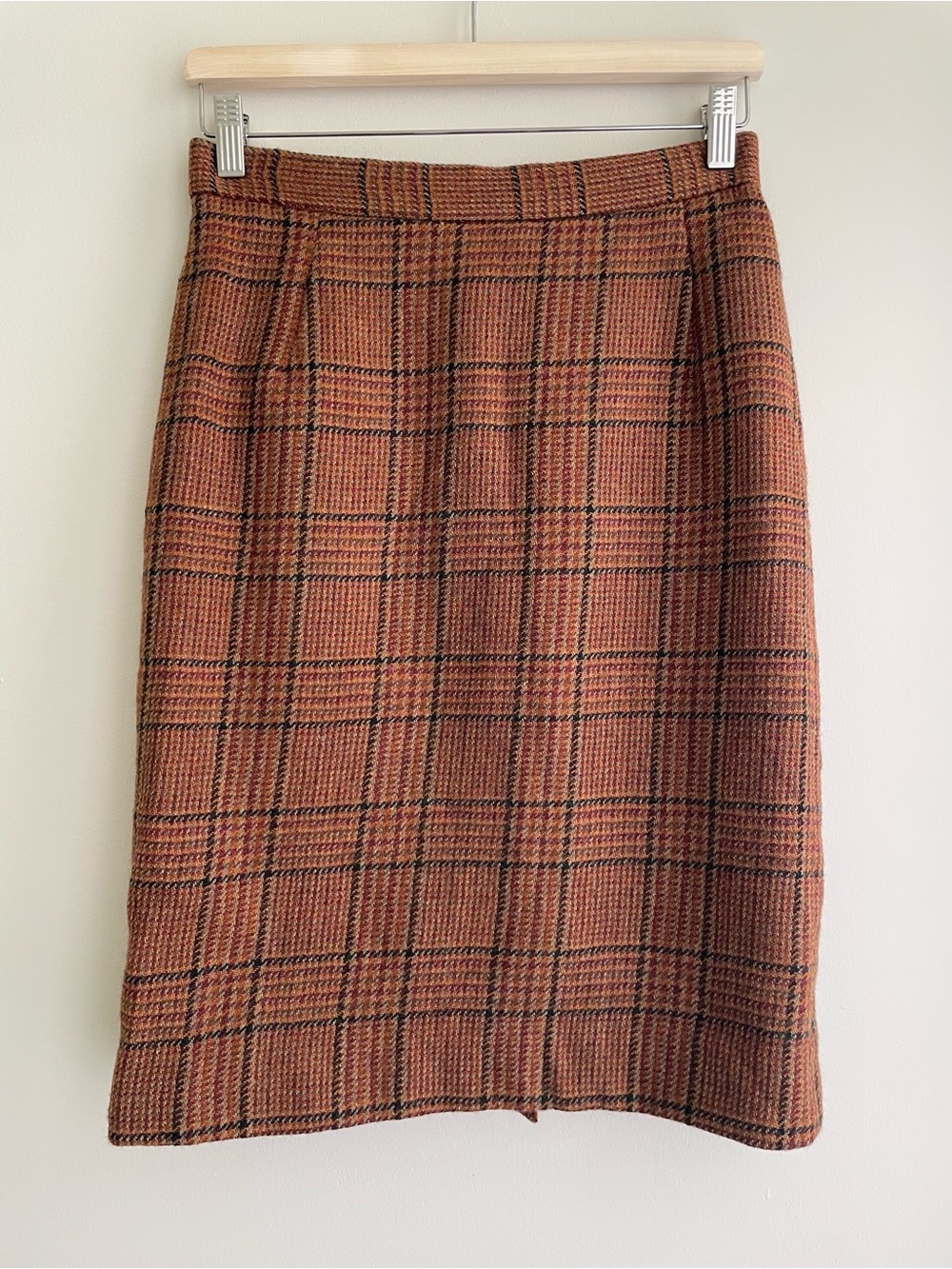 Vintage Blassport Saks Fifth Ave Plaid Light Academia Preppy Wool Pencil Skirt